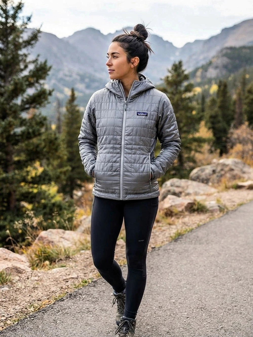 Patagonia Women'Small Nano Puff Hoody Quilted Jacket Gray Small
